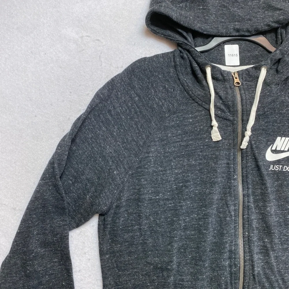 Nike Tracksuit Womens Large Black Heathered Full Zip Hoodie Capri Joggers Set